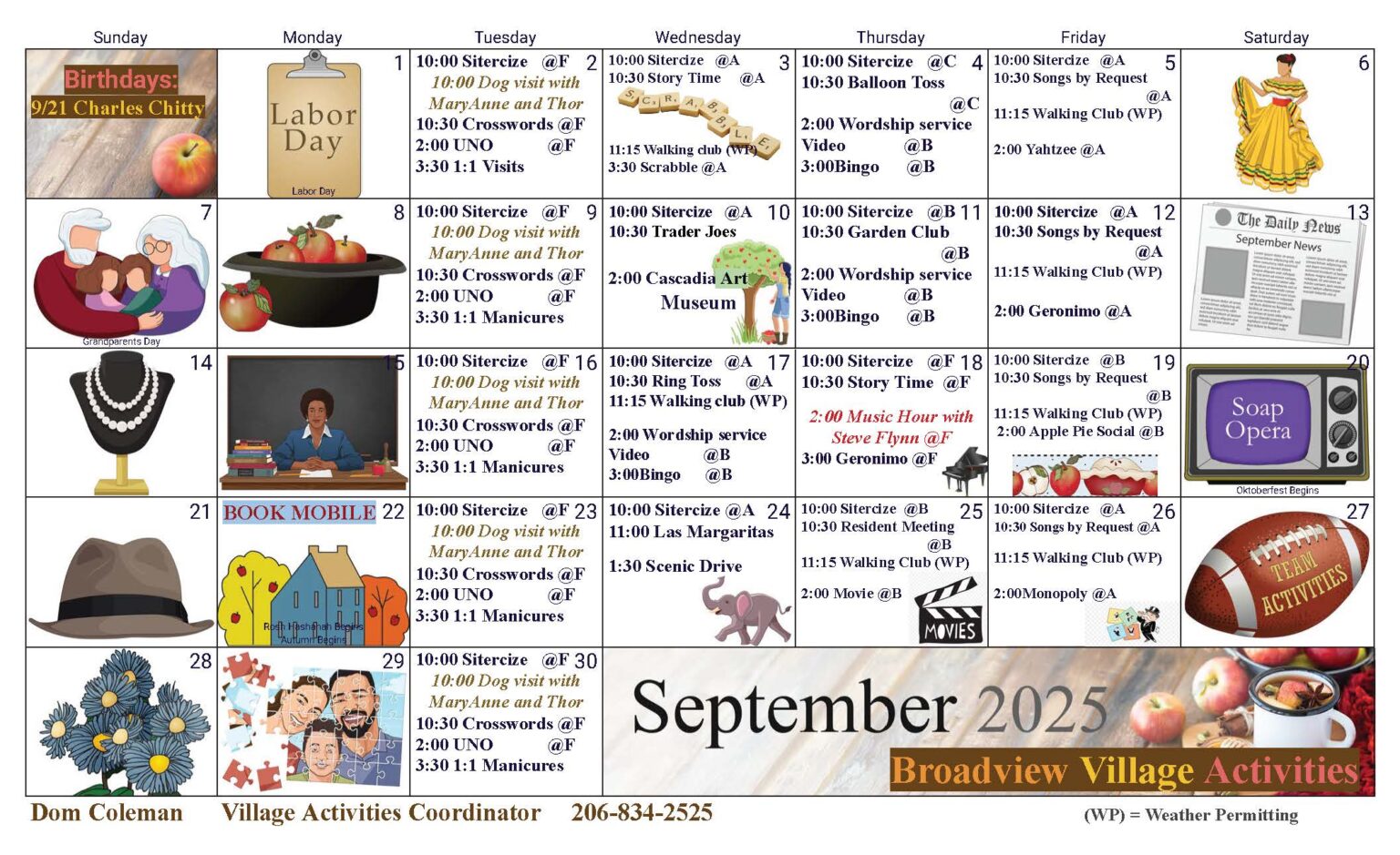 The Broadview Center September 2025 Event Calendar